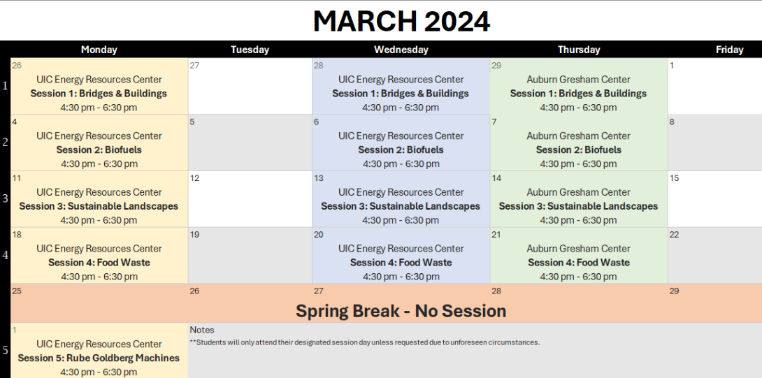 Spring 2024 Semester Energy Resources Center STEM Scholars